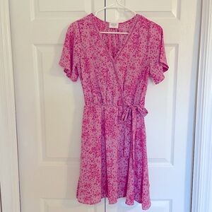 Sienna Sky | Pink Faux Wrap Sundress